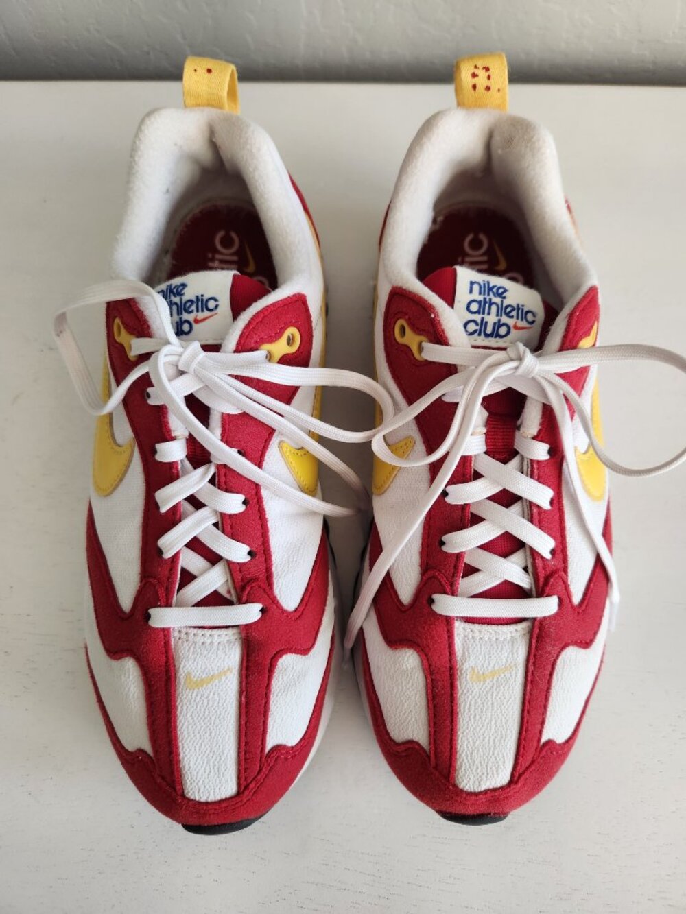 Nike Air Max Dawn 'Gym Red Vivid Sulfur' Red/White/Yellow, Women's Size 6